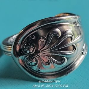 1870 Tiffany & Co. Saratoga Spoon Ring Sterling Silver Luxury Designer #85